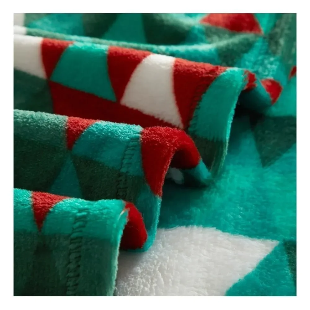 Holiday Time Christmas Winter Modern Trees Design Soft Plush Throw Blanket, New